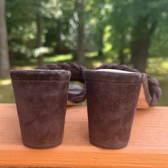 Veronica Beard Kerra Woven block-Heiled suede slide sandals - Picture 7 of 16